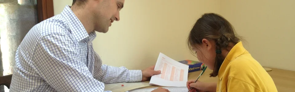 Robert helping a pupil work through an exercise