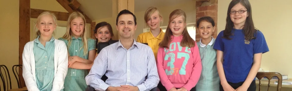 Robert with a group of Staunton tutorial pupils
